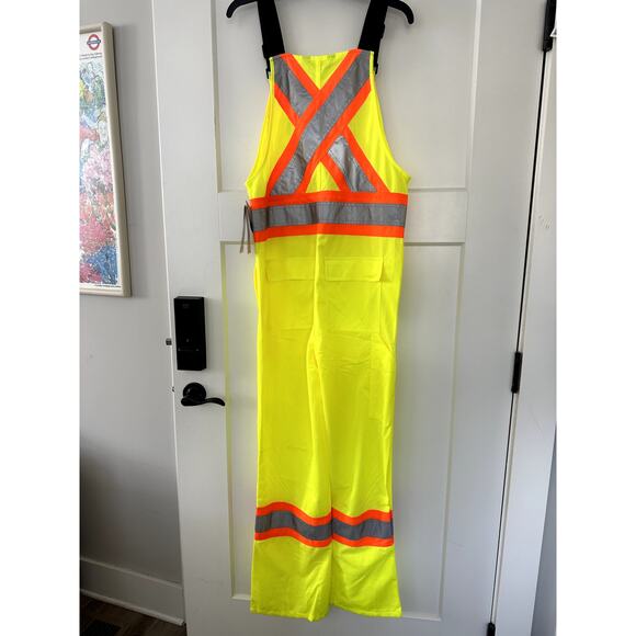 Work King High Visibility Bib Working Construction Overall Green Men Size Small - Picture 6 of 7